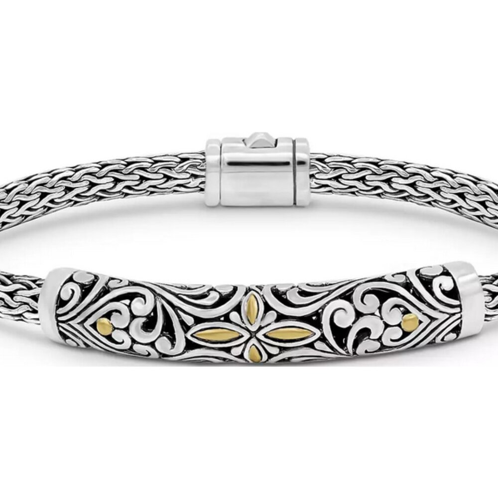 Devata Sterling Silver (925) and 18K gold accent bracelet